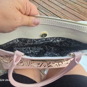 Small Pink and White Betsy Johnson Purse
